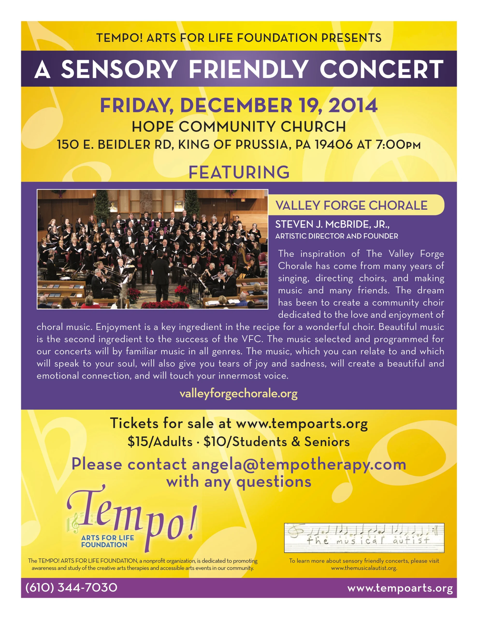 Sensory Friendly Concert featuring the Valley Forge Chorale